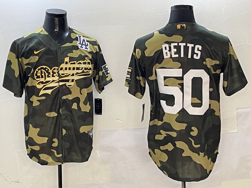 Men Los Angeles Dodgers 50 Betts Camo Joint Name 2025 Nike MLB Jersey style 7